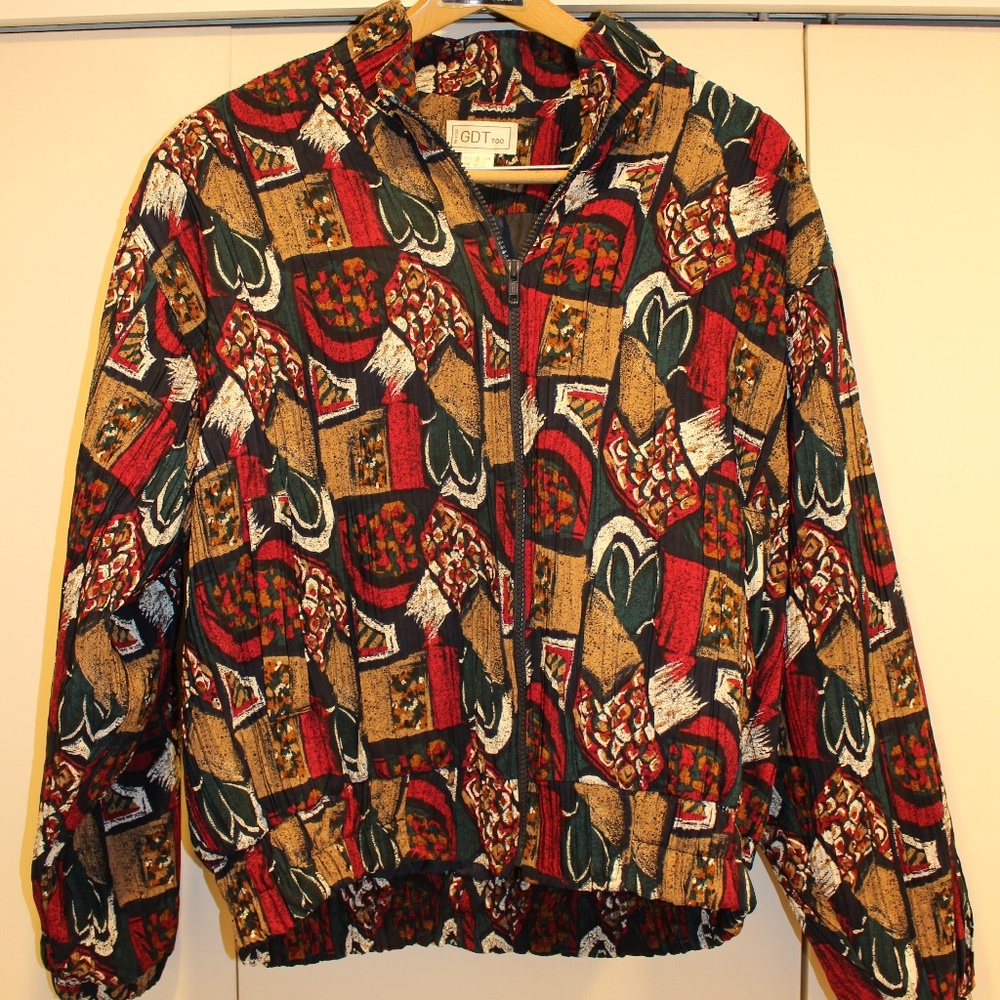 Vintage GDT Too Jacket Retro Print Large One Size
